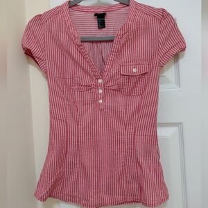 Striped Button-Up Women's Top